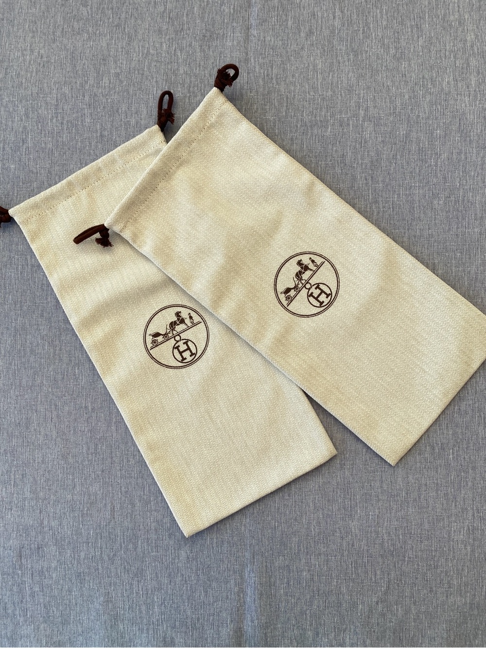 NWOT Authentic HERMÈS | Set of 2 Dust Bags | For DIY Upcycled Projects & Storage